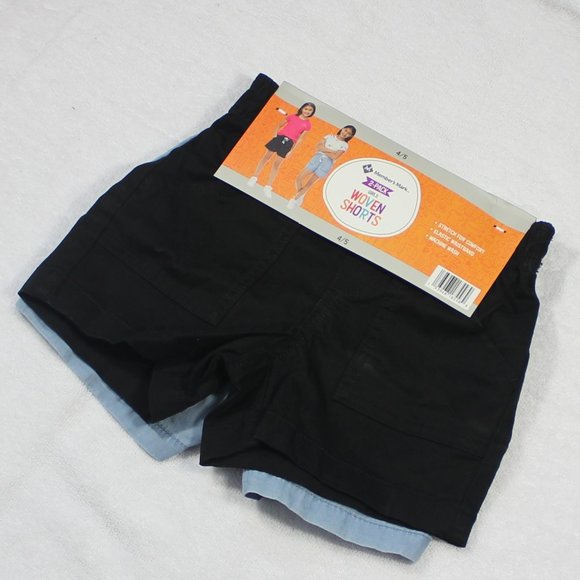 Member's Mark 2-PACK Girl's 4/5 Elastic Waist Woven Shorts - Picture 2 of 5